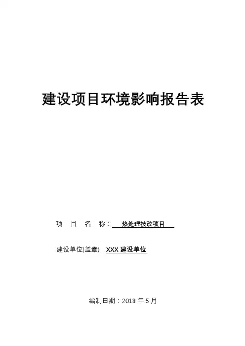 热处理技改项目建设项目环境影响报告表【模板】