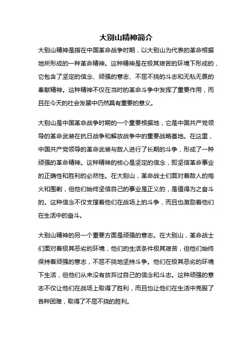 大别山精神简介