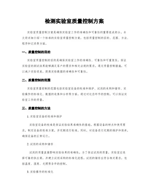 检测实验室质量控制方案