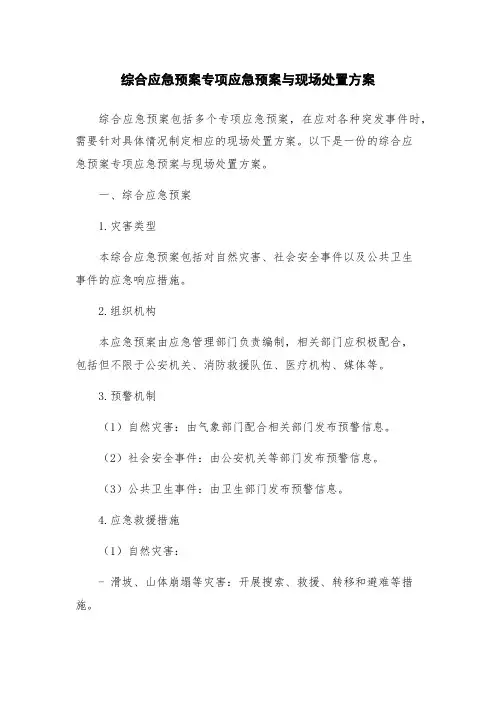 综合应急预案专项应急预案与现场处置方案