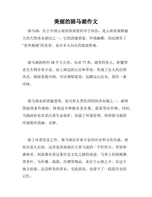 美丽的骆马湖作文