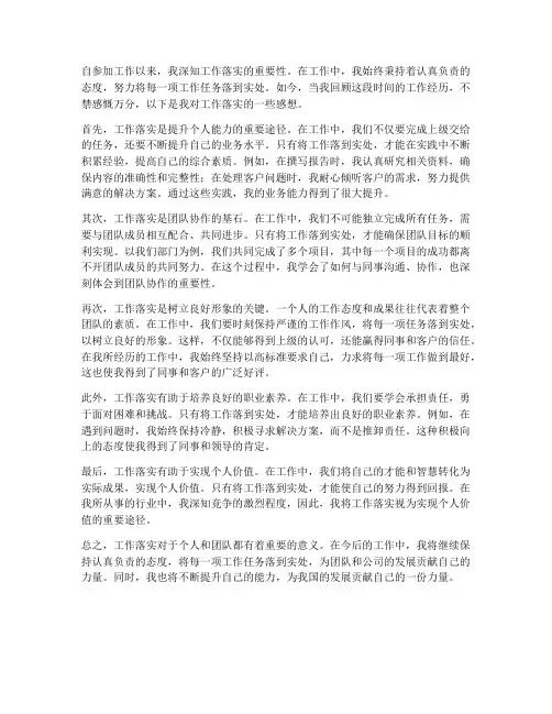 工作落实感想