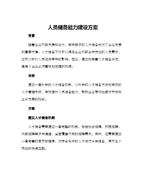 人员储备能力建设方案