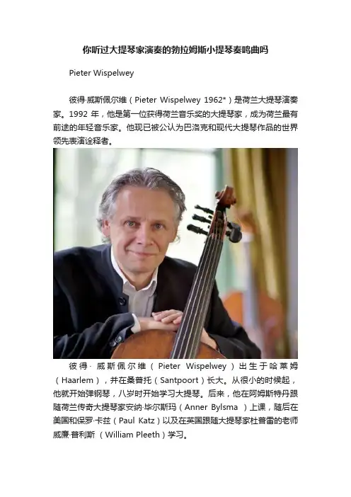 你听过大提琴家演奏的勃拉姆斯小提琴奏鸣曲吗