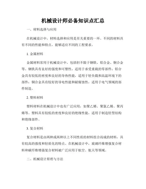 机械设计师必备知识点汇总