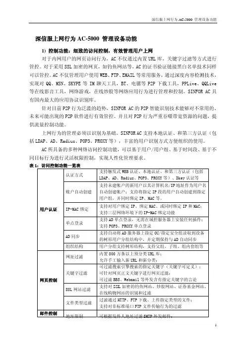 深信服上网行为 管理设备功能介绍(2)