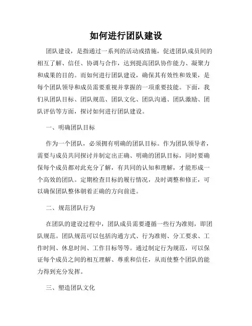 如何进行团队建设