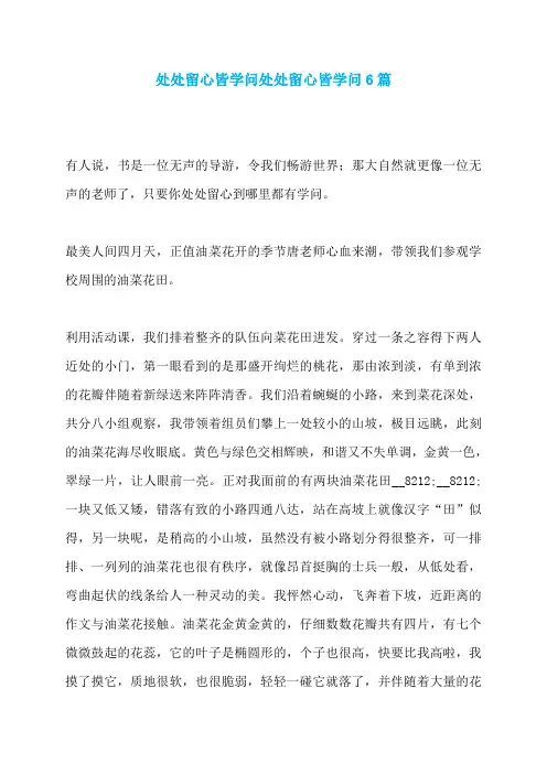 处处留心皆学问处处留心皆学问6篇