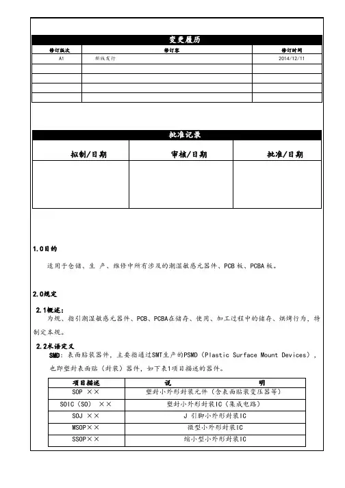潮湿敏感器件、PCB、PCBA保存、烘烤通用要求规范ok