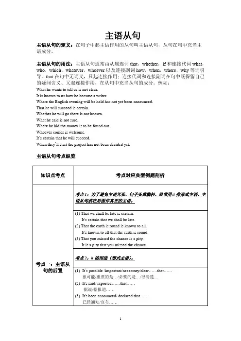 主语从句