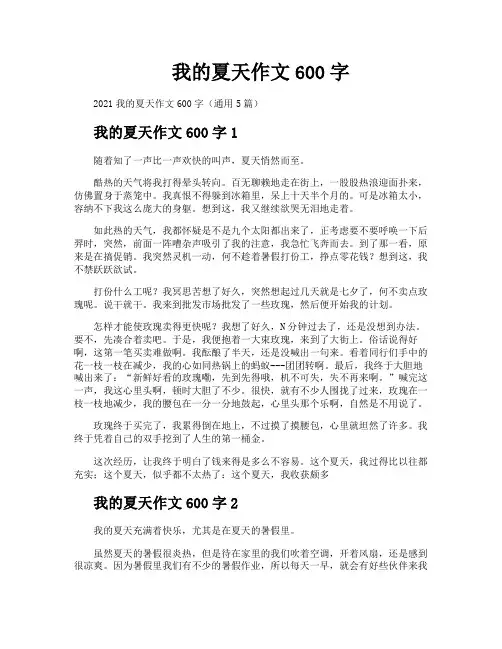 我的夏天作文600字