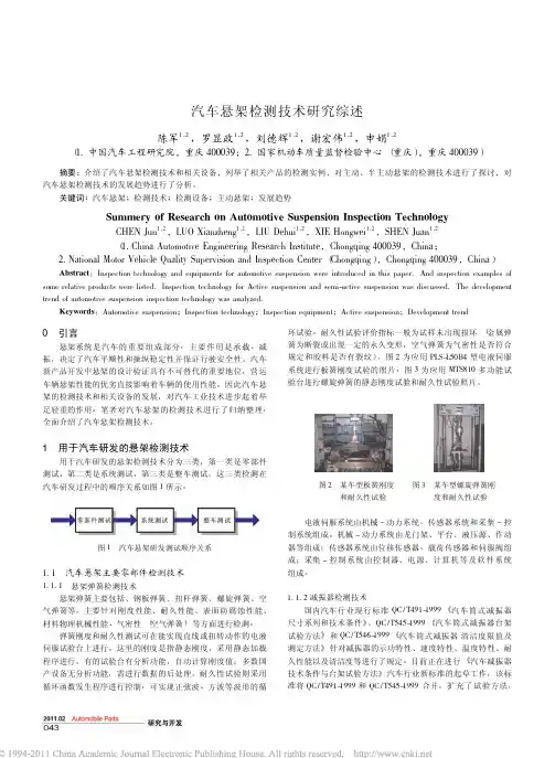 汽车悬架检测技术研究综述