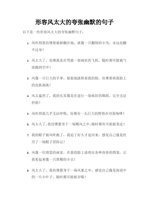 形容风太大的夸张幽默的句子
