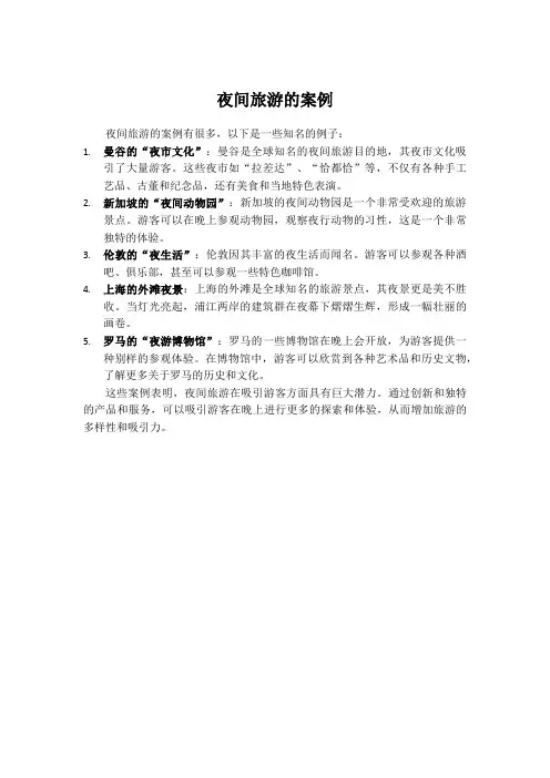夜间旅游的案例