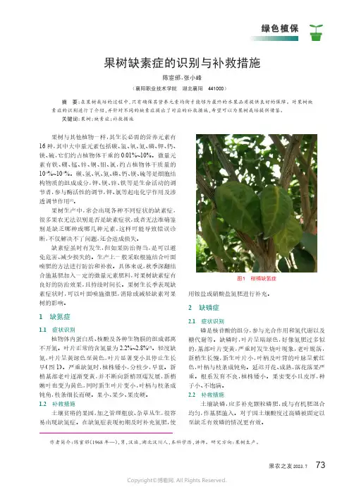 果树缺素症的识别与补救措施