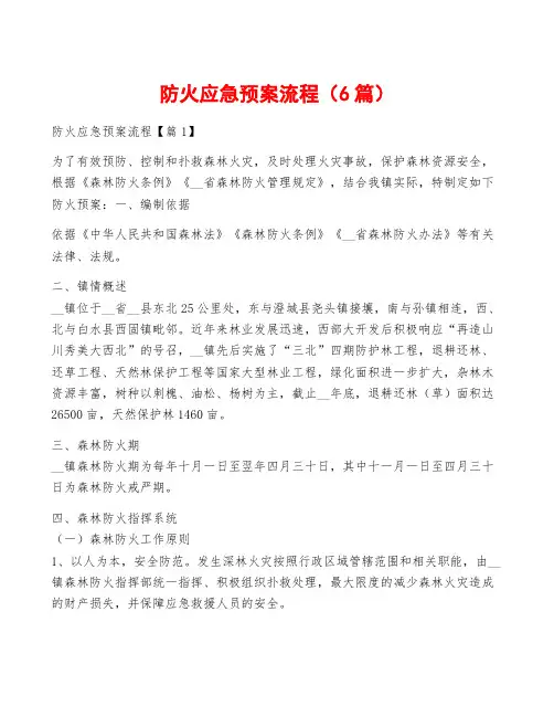 防火应急预案流程(6篇)