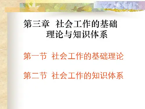 第三章社会工作的基础理论与知识体系_社会工作学概论