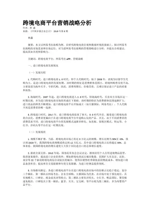 跨境电商平台营销战略分析