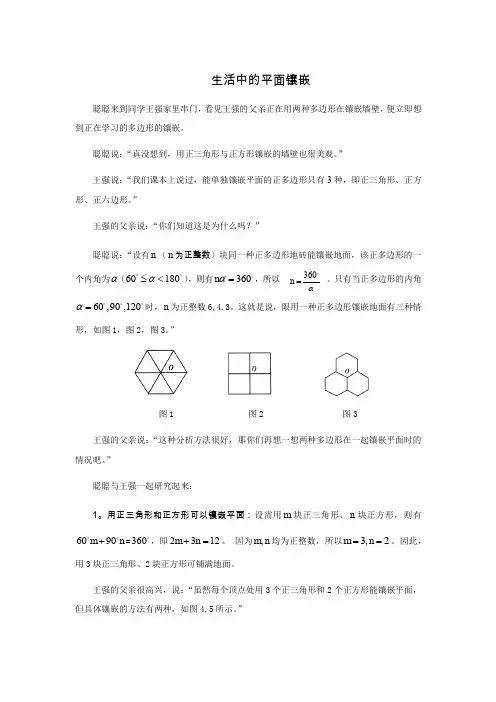生活中的数学——生活中的平面镶嵌