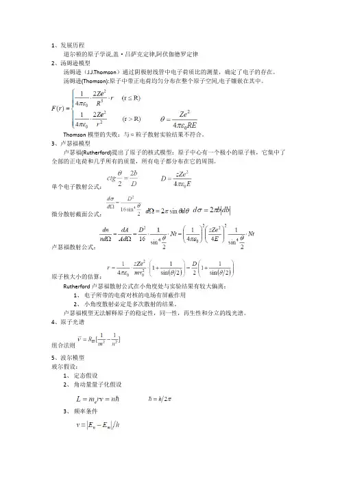 原子物理总结