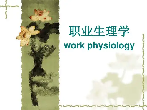 职业卫生课件-职业生理心理与工效学一