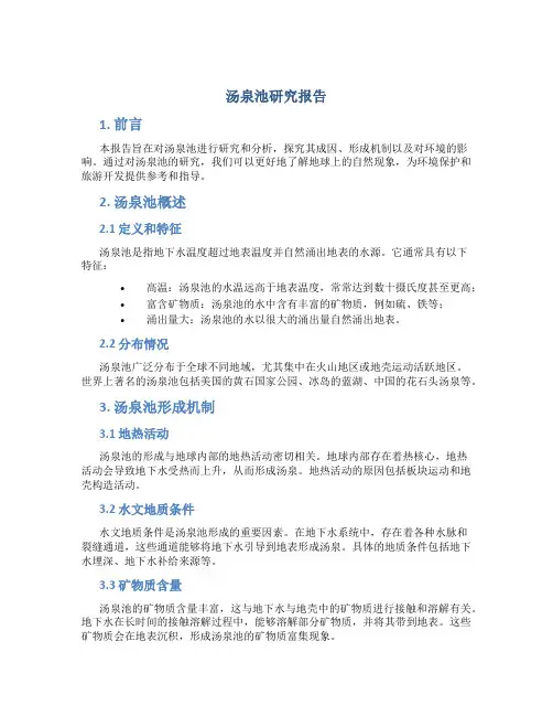 汤泉池研究报告