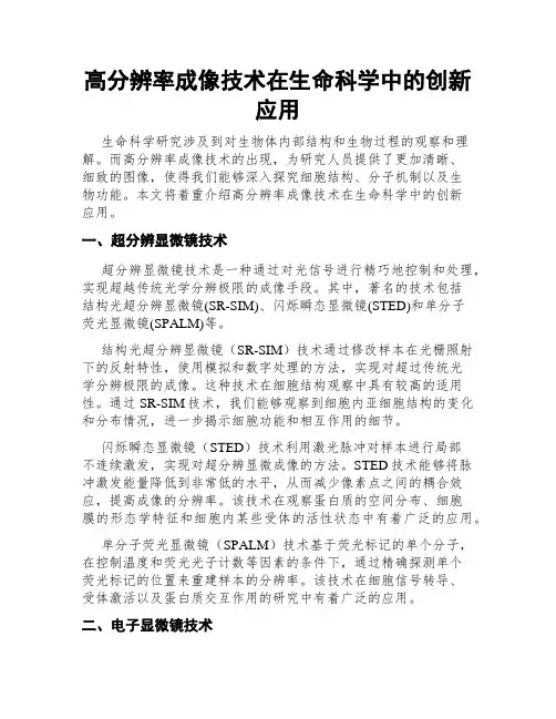 高分辨率成像技术在生命科学中的创新应用