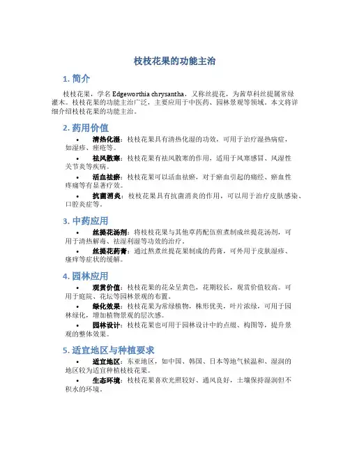 枝枝花果的功能主治