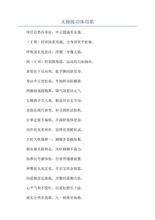 太极练功体用歌