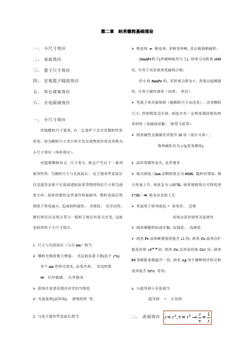 纳米材料与技术纳米微粒的基本理论