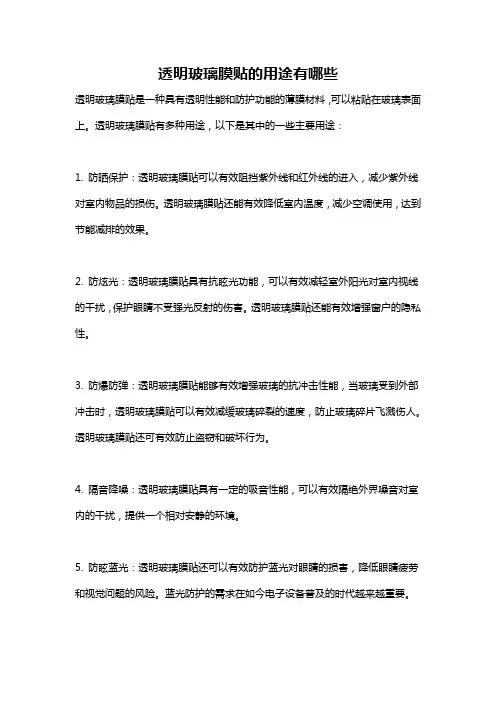 透明玻璃膜贴的用途有哪些
