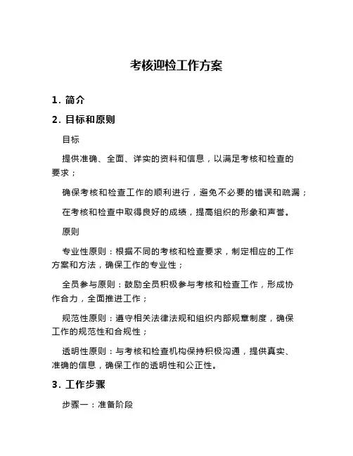 考核迎检工作方案