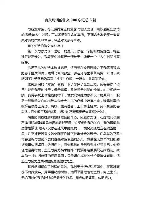 有关对话的作文800字汇总5篇