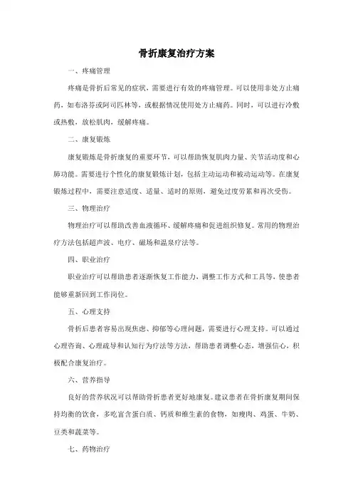 骨折康复治疗方案
