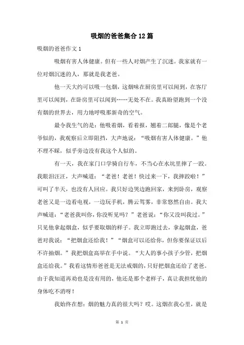 吸烟的爸爸集合12篇