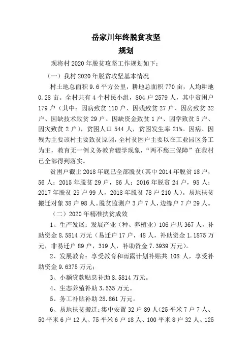 村年脱贫攻坚工作总结
