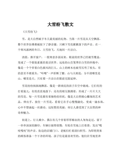 大雪纷飞散文