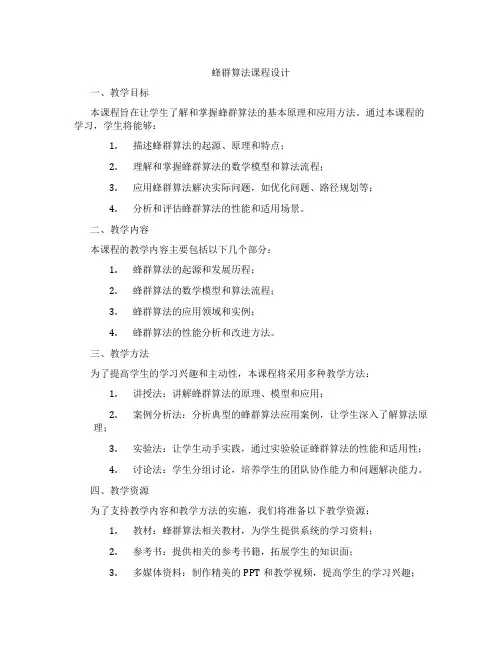 蜂群算法课程设计