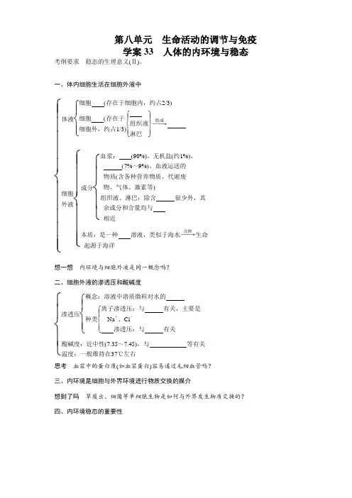 高考生物(苏教版)一轮复习备课：教学案+导学案+教学课