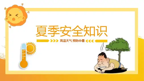 夏季安全高温天气预防中暑防雷电知识课件PPT