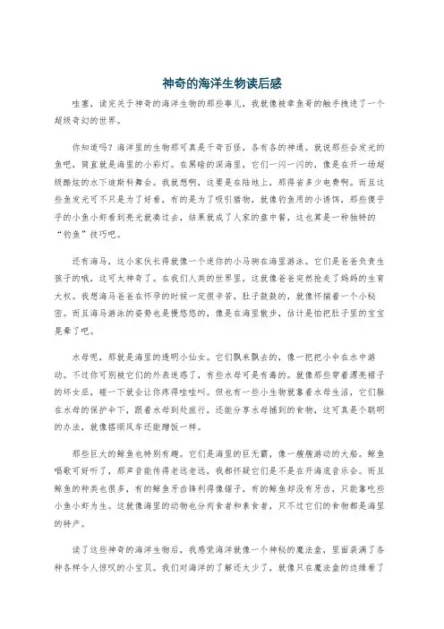 神奇的海洋生物读后感