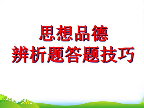 中考政治 辨析题专题讲座课件