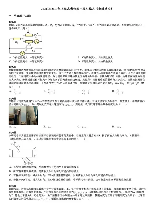 2024-2024三年上海高考物理一模汇编之《电磁感应》