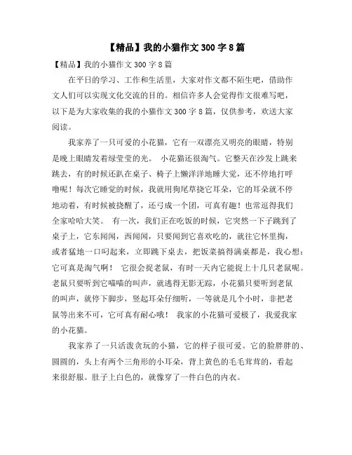 我的小猫作文300字8篇