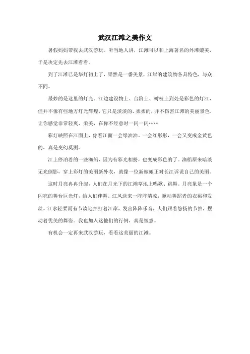 武汉江滩之美作文