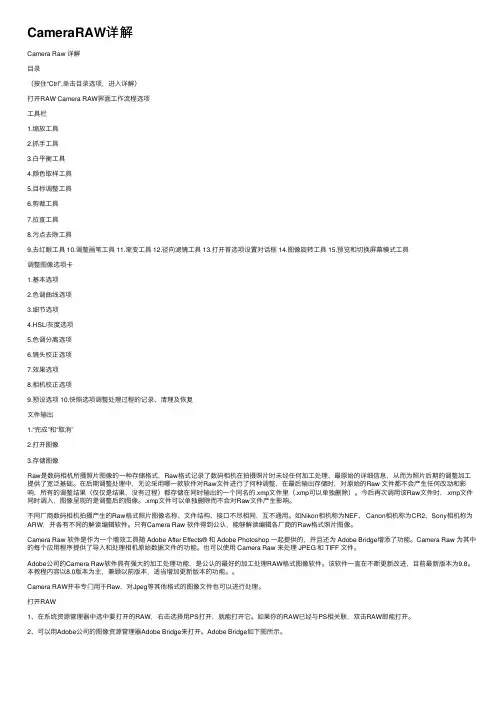 CameraRAW详解
