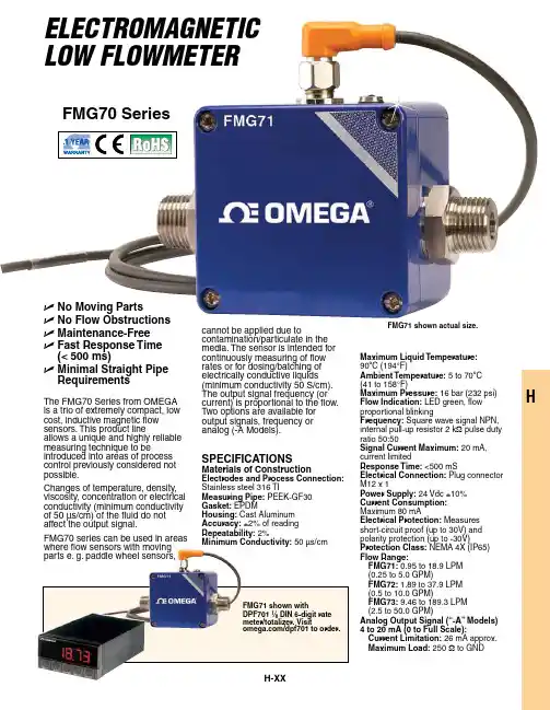 OMEGA FMG70系列磁通流传感器产品说明书