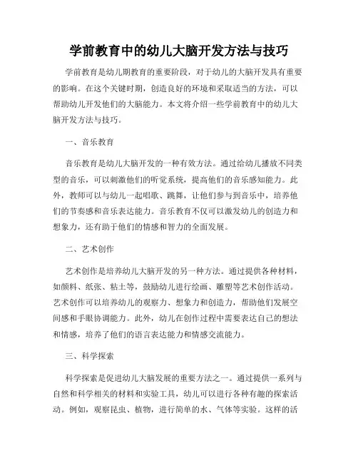 学前教育中的幼儿大脑开发方法与技巧
