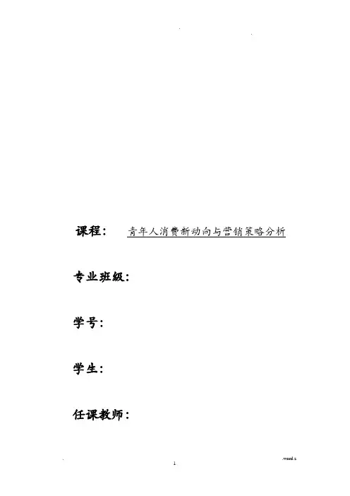 青年人消费新动向及营销策略分析论文