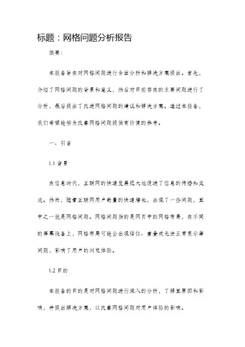 网格问题分析报告
